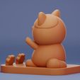 Kawaii-Cat-Phone-Holder-4.jpg Suporte de telemóvel para gato kawaii Modelo para impressão 3D
