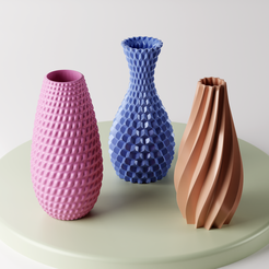 Set-3-Digital-Vase-planter-3D-print-file-New-2.png Файл STL Набор 3 цифровых вазонов 3D файл для печати・3D-печатная модель для загрузки