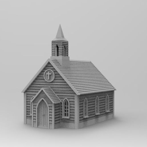 " Z "  SCALE  SMALL TOWN   " CHURCH "       3D  PRINTED 1 