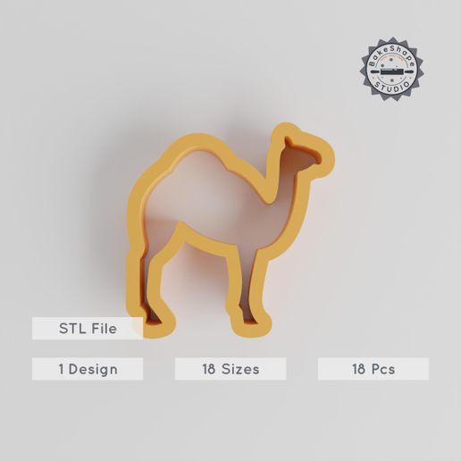 product_130-01_main.jpg Camel Shape Cutter Set, 18 Sizes, 0.75"-5.00", Perfect for Cookies, Fondant & Clay, Desert Animal Theme