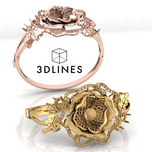 flower jewelry bracelet 3D model