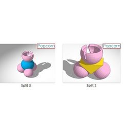 Splits.jpg Free 3D file Popcorn Splits・3D printer design to download