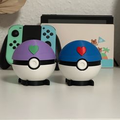 01f19b4bb7f7af8a079029b1f3cb38771dcf5c53ce.jpg Fichier STL Loveball valentines day Pokeball Nintendo Switch Spiele Gamebox Halter für Spiele Case POKEBALL PIKACHU・Design pour imprimante 3D à télécharger