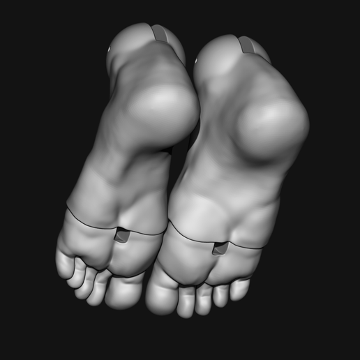 4.png 2 parts | BJD Doll Feet STL | 3D Printable Ball Jointed Doll Parts | Custom Doll 的关节脚