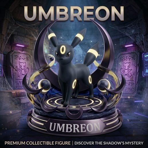 Umbreon Pokemon Statue Dark Type Eeveelution 3D Model OBJ RAR