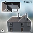 4.jpg Commander's house with damaged walls, slate roof, and two chimneys (16) - Modern WW2 WW1 World War Diaroma Wargaming RPG Mini Hobby