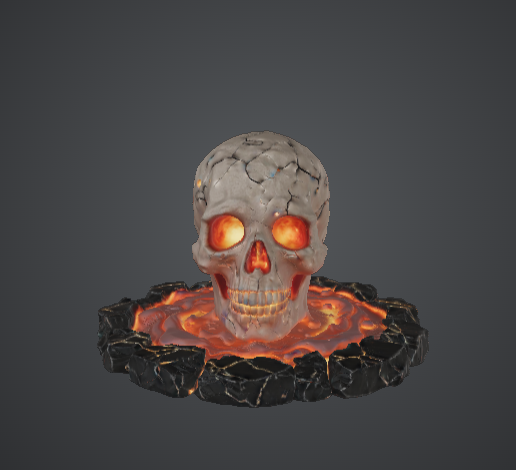 Lava Skull Portal – Flaming Undead Ritual Circle Fantasy
