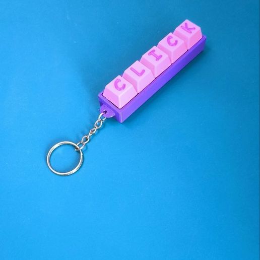 👌 Mechanical Keycap Fidget Keychain Keyboard (Customizable)・ STL File ...