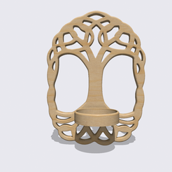 Shapr-Image-2023-03-11-204339.png Archivo STL Soporte de vela Árbol de la Vida, Árbol Sagrado decoración artística colgante de pared・Idea de impresión 3D para descargar