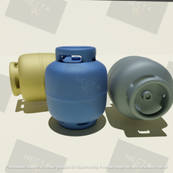botijao_1.png Archivo STL gratis Llavero Cilindro/Tanque de gas | Botijão・Modelo para descargar y imprimir en 3D