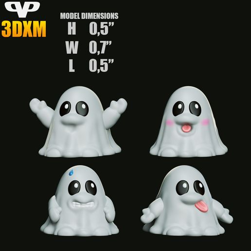 7.jpg Cute Ghosts Chibi STL for 3D Printing ChibiSTL 3DXM