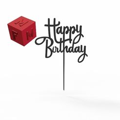 hb3.jpg Archivo STL Happy Birthday Cake Topper M3・Plan de impresión en 3D para descargar