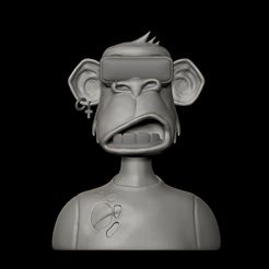 render1.jpg Файл STL BORED APE YACHT CLUB NFT - MONO - 3D модель для печати・Модель для загрузки и 3D печати