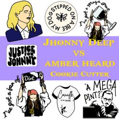 asdasd.jpg Archivo STL JHONNY DEEP VS AMBER HEARD COOKIE CUTTERS・Design para impresora 3D para descargar