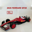 1.png 2025 Ferrari SF25 F1 Carro para impressão