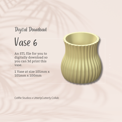 Cover-7.png Vase 6 STL File - Digital Download - Homeware, Minimalist Modern Design