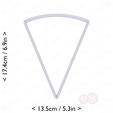 1-8_of_pie~6.5in-cm-inch-top.png Slice (1∕8) of Pie Cookie Cutter 6.5in / 16.5cm