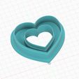 double_heart_2.jpg polymer clay cutter, double heart in 4 sizes