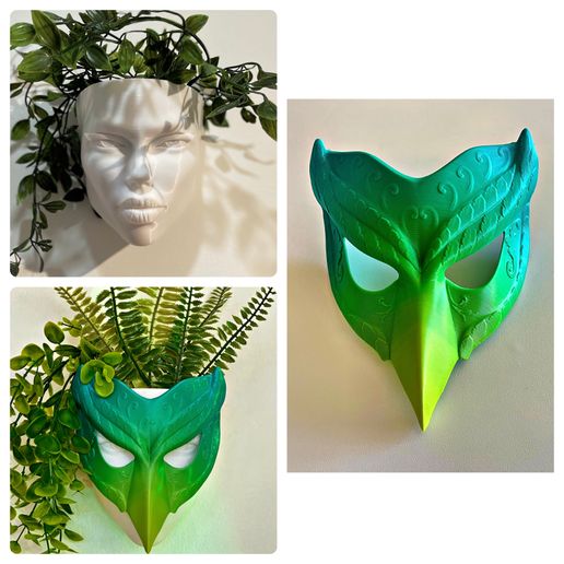 Masked Girl on the Wall Planter