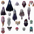 00.png 20 STYLIZED FEMALE HAIR MODELS PACK 5