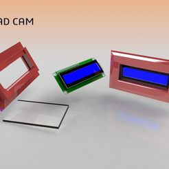 render_carcasa_LCD.jpg Fichier STL Base pour écran LCD 16x2・Idée pour impression 3D à télécharger