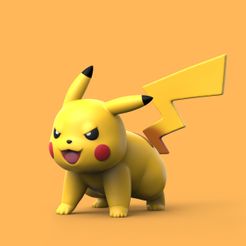 Pikachu01.jpg Télécharger fichier OBJ POKEMON - PIKACHU • Plan à imprimer en 3D, scrazyone