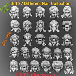 IMG_20221017_134711.jpg 3D-Datei Girl 27 Haar Kollektion | Haar Kollektion 2・3D-druckbare Vorlage zum herunterladen