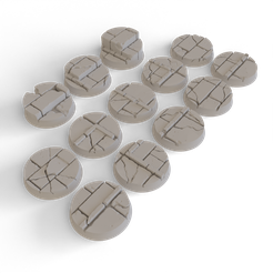 32mm-Bases-00000.png 32mm Scenic Wargaming Bases - Ladrillos y losas de piedra