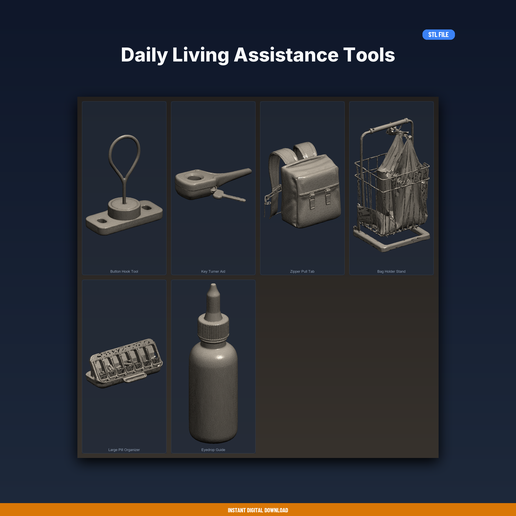 Daily Living Assistance Tools - 6-Model STL Bundle