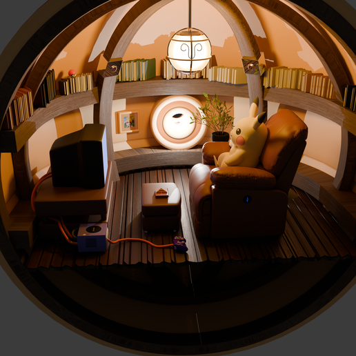 Santuario Retro de Pikachu 3D model