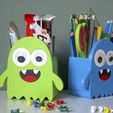 DSC_0076.jpg Free STL file Pen Box - Monster C・Object to download and to 3D print