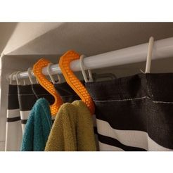 milanorage simple towel hanger -shower curtain rod02.jpg STL file Simple Towel Hanger (using shower curtain rod)・3D printer design to download