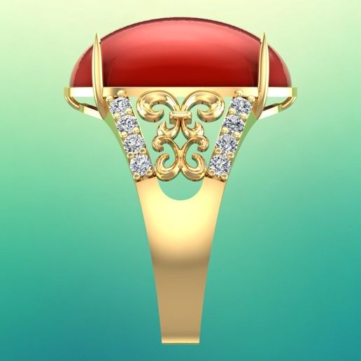Nhan-nu-da-mau-6214-02.jpg Gemstone ring - Oval stone ring - Womens ring - N6214