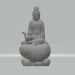 1.png Guanyin Bodhisattva Sentado Estatua Modelo de impresión 3D