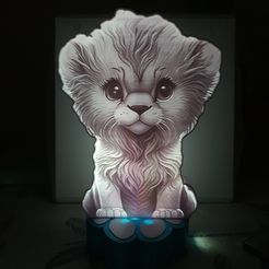 20230630_214057.jpg Fichier 3D lampe litho lionceau・Plan à imprimer en 3D à télécharger