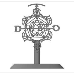 Drawing3-Layout1_page-0001.jpg STL file Diablo 3 headphone holder・Model to download and 3D print, BeLcEbU