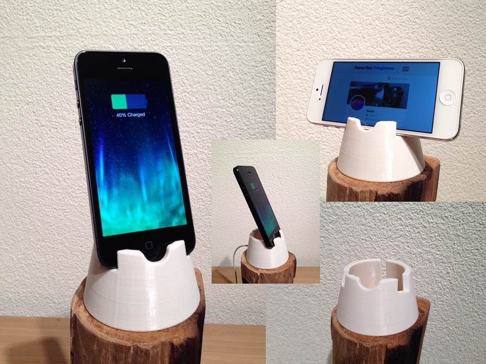 Iphone_holder_display_large.jpg Free STL file Iphone 4, 4S, 5, 5C and 5S dock / stand・3D print design to download, Cerragh