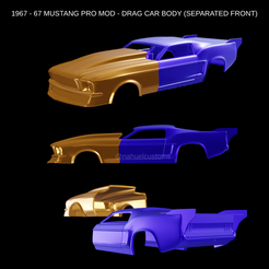 Proyecto-nuevo-2023-01-28T191146.655.png Fichier STL 1967 - 67 MUSTANG PRO MOD - CARROSSERIE DRAG CAR (AVANT SÉPARÉ)・Plan pour imprimante 3D à télécharger