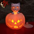 07.jpg SCARED CAT GHOST, a led pumpkin lamp, Halloween