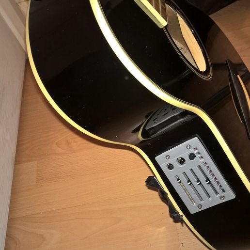 Cover for electro-acoustic guitar controls 3D model