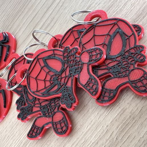 3D printed key ring spiderman Print in place • made with FLSUN SR・Cults
