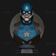 01.jpg Zombie Captain America Bust - Marvel What If Comics 3D print model