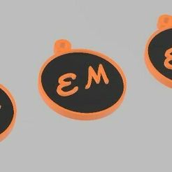 em.jpg ANFÄNGLICHER SCHLÜSSELANHÄNGER 2 BUCHSTABEN E.M