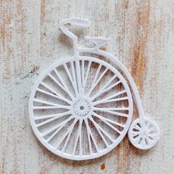 Настенная скульптура "Велоципед I Старый велосипед" 2D