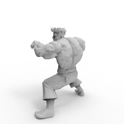 render.1262.jpg Kampf Low-Poly-Charakter Pose