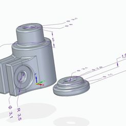 7.55mmt_r_to_8mm_bearing.PNG Free 3D file 7,5mm Threaded Rod to 8mm bearing・3D printing model to download