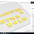 CURA.png ROCKWELL EXTRA BOLD FONT UPPERCASE 3D LETTERS STL FILE