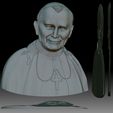 s3.jpg Pope John Paul II portrait low relief for CNC router or 3D printer