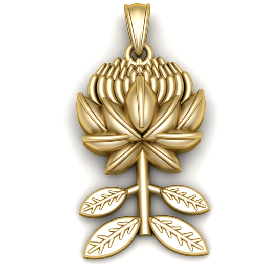 Luxury Gold Lotus Flower Pendant