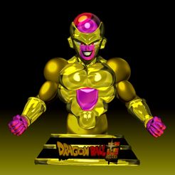 golden-freezer-busto1.jpg Archivo STL GOLDEN FREEZER BUSTO DRAGON BALL SUPER・Modelo para descargar y imprimir en 3D